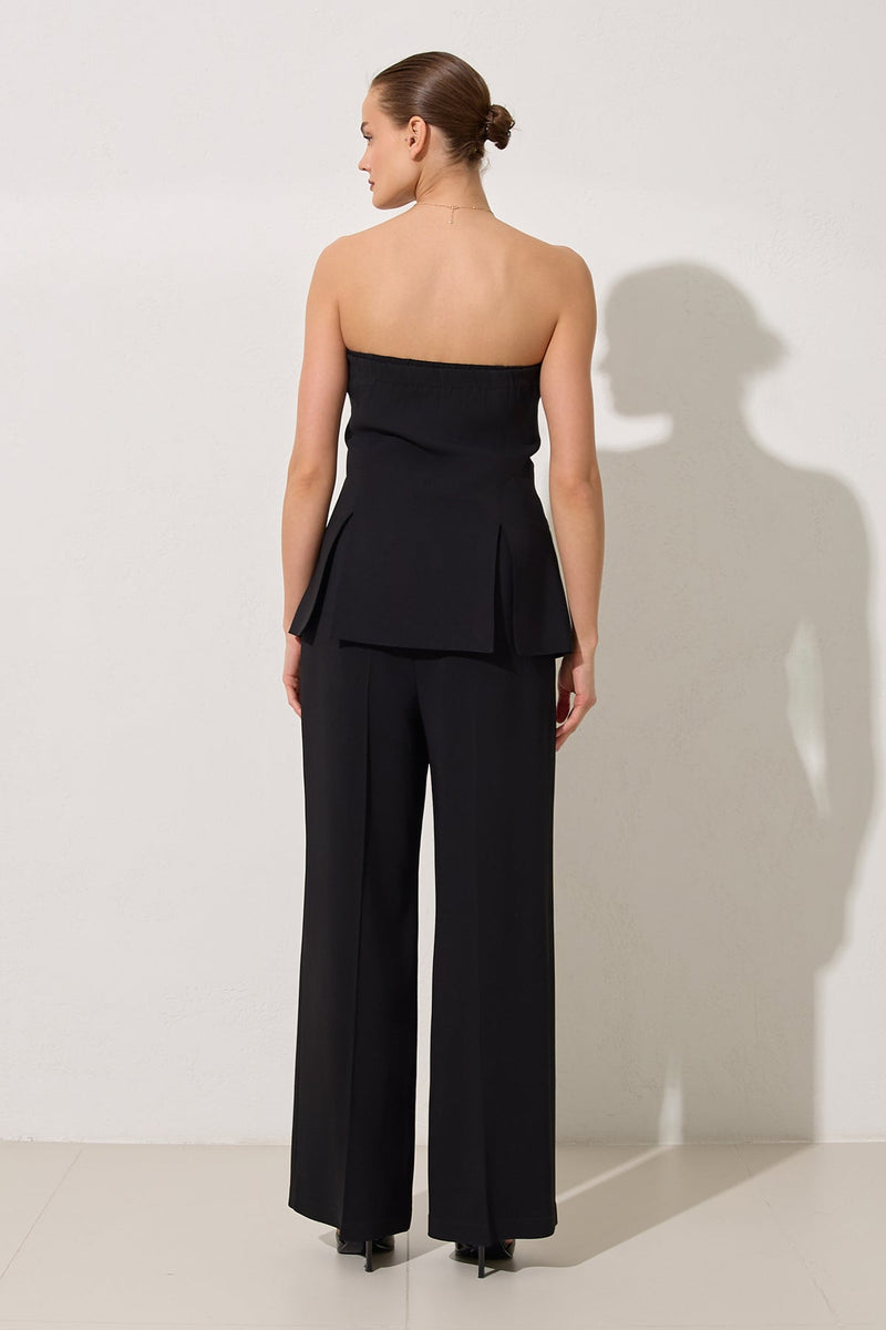 Setre Strapless Two-Piece Look Jumpsuit Black