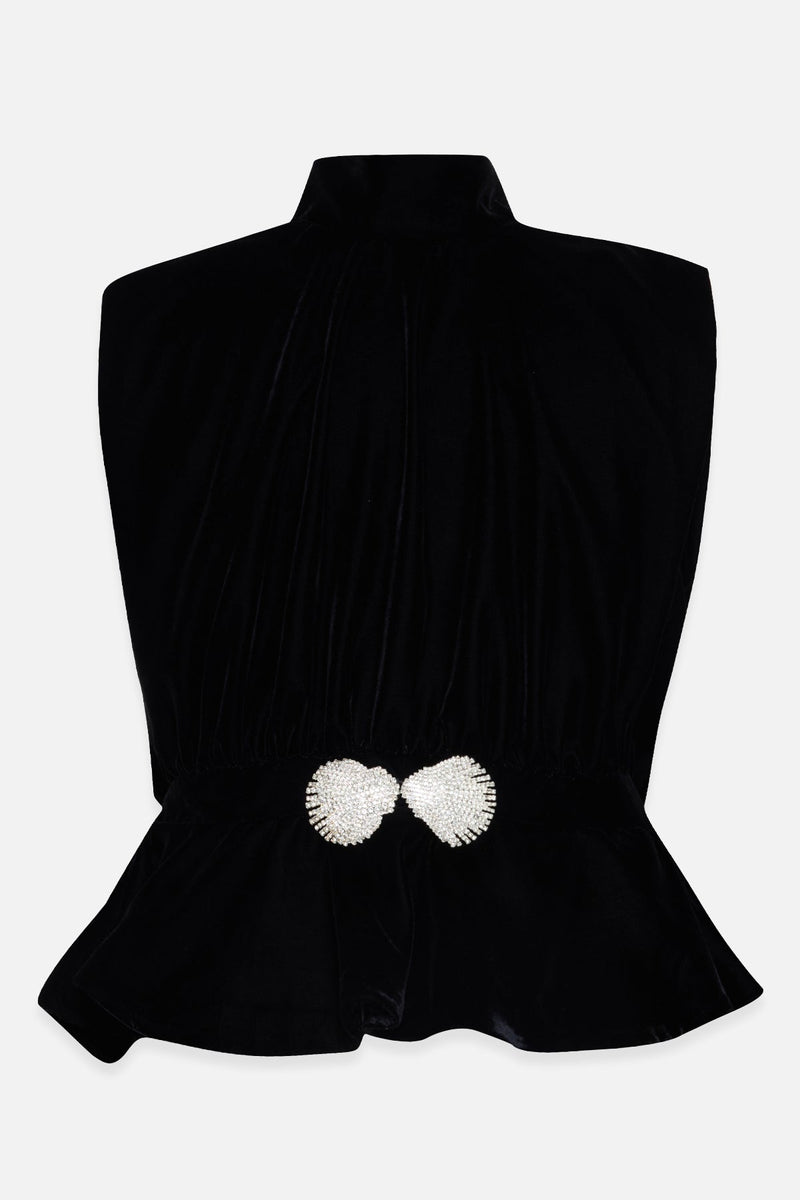 Setre Accessory Detailed Sleeveless Blouse Black