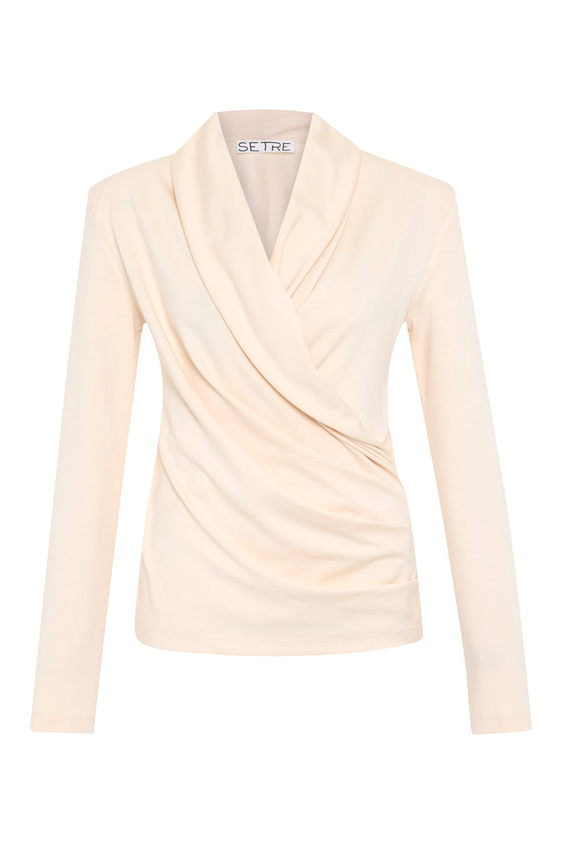 Setre Surplice Pleated Blouse Cream