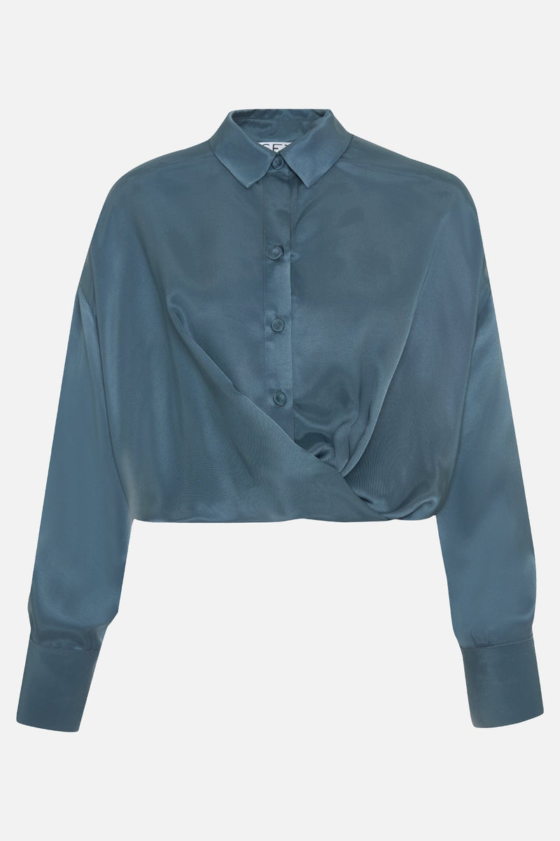 Setre Twisted Detail Crop Blouse Crystal