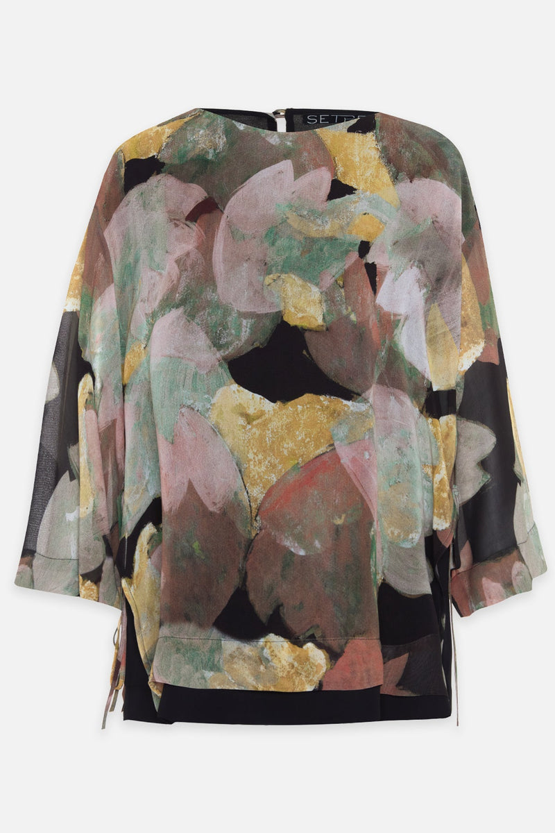 Setre Patterned Long Sleeve Blouse Black/Yellow