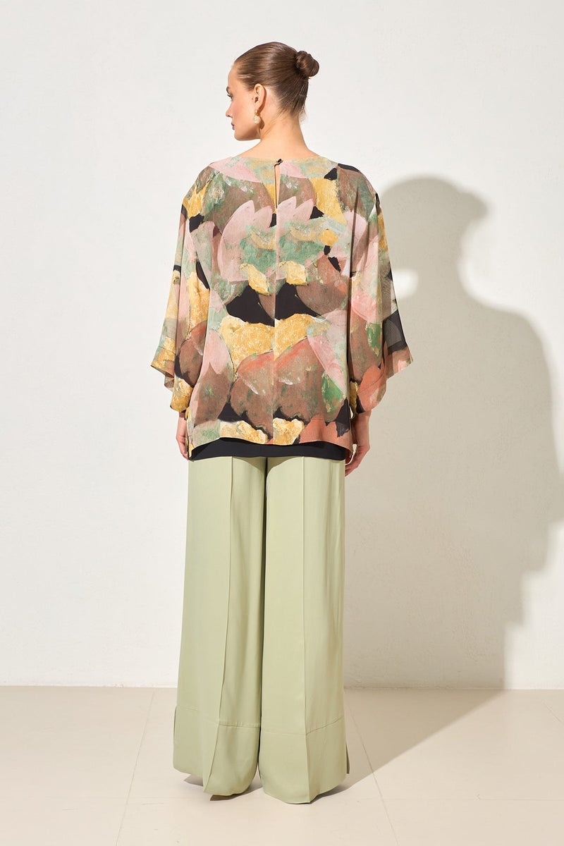 Setre Patterned Long Sleeve Blouse Black/Yellow