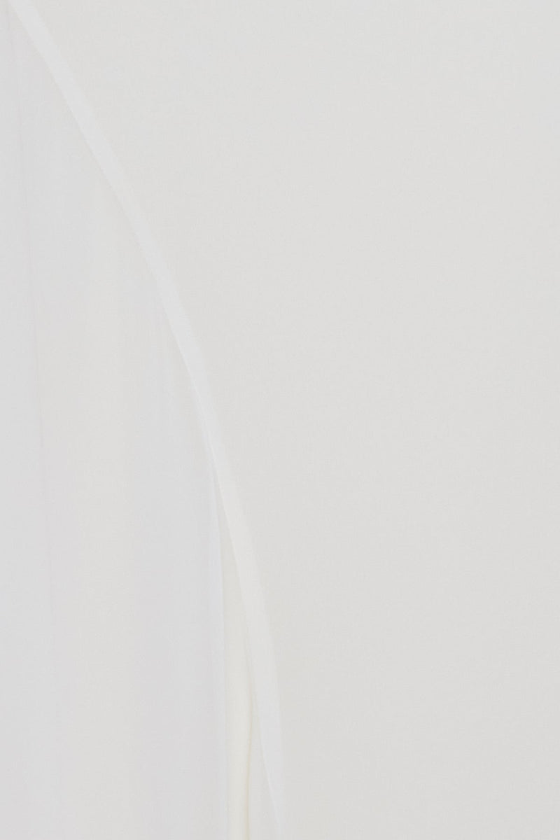 Setre Transparent Sleeve Solid Dress Cream