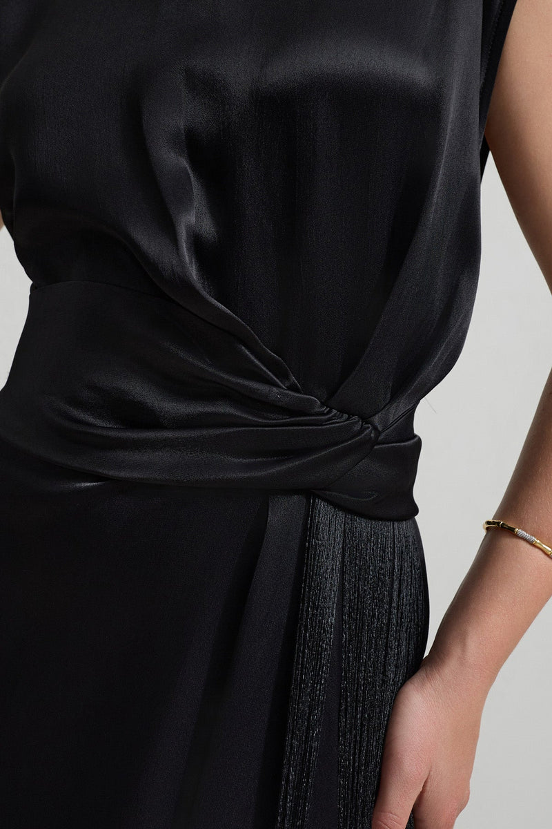 Setre Waist Detailed With Tassel Dress Black