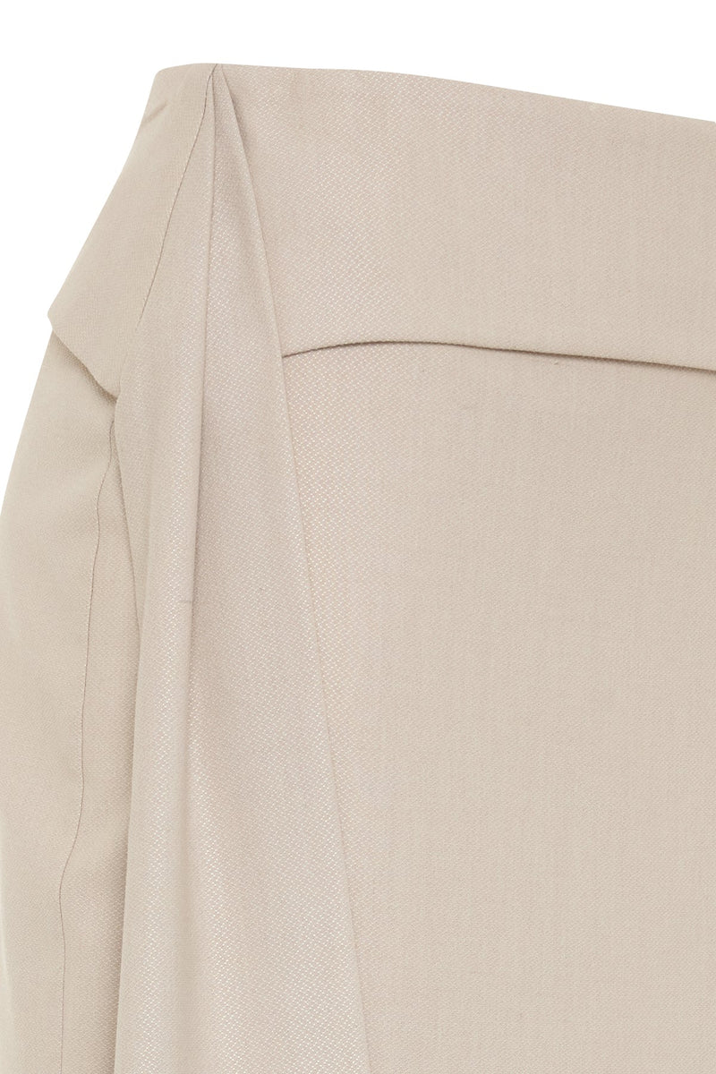 Setre Waist Detailed Midi Skirt Beige