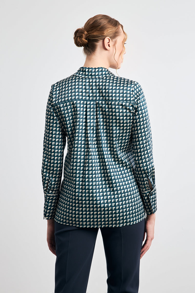 Setre Geometric Pattern Shirt Light Green