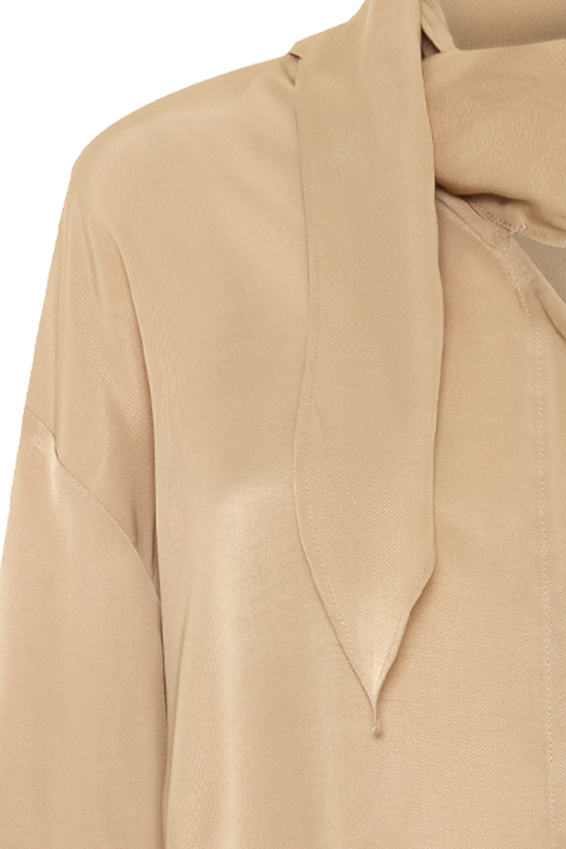Setre Collar Tie Detail Shirt Beige