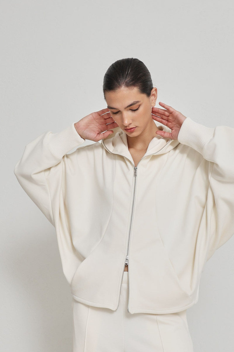 Setre Zippered Sweatshirt Ecru