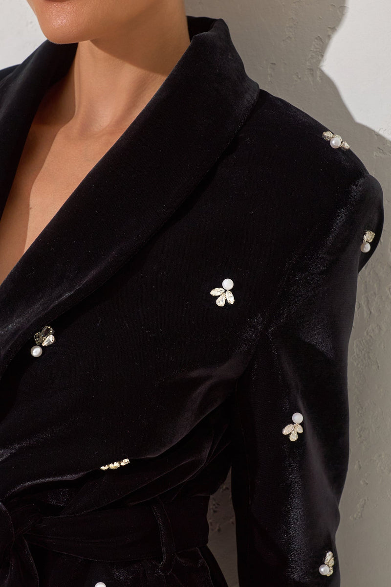 Setre Stone And Collar Detailed Tie Jacket Black