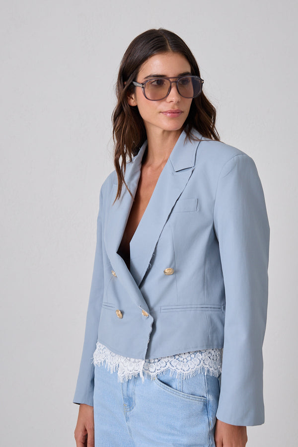 Setre Jacket With Lace Detail Blue