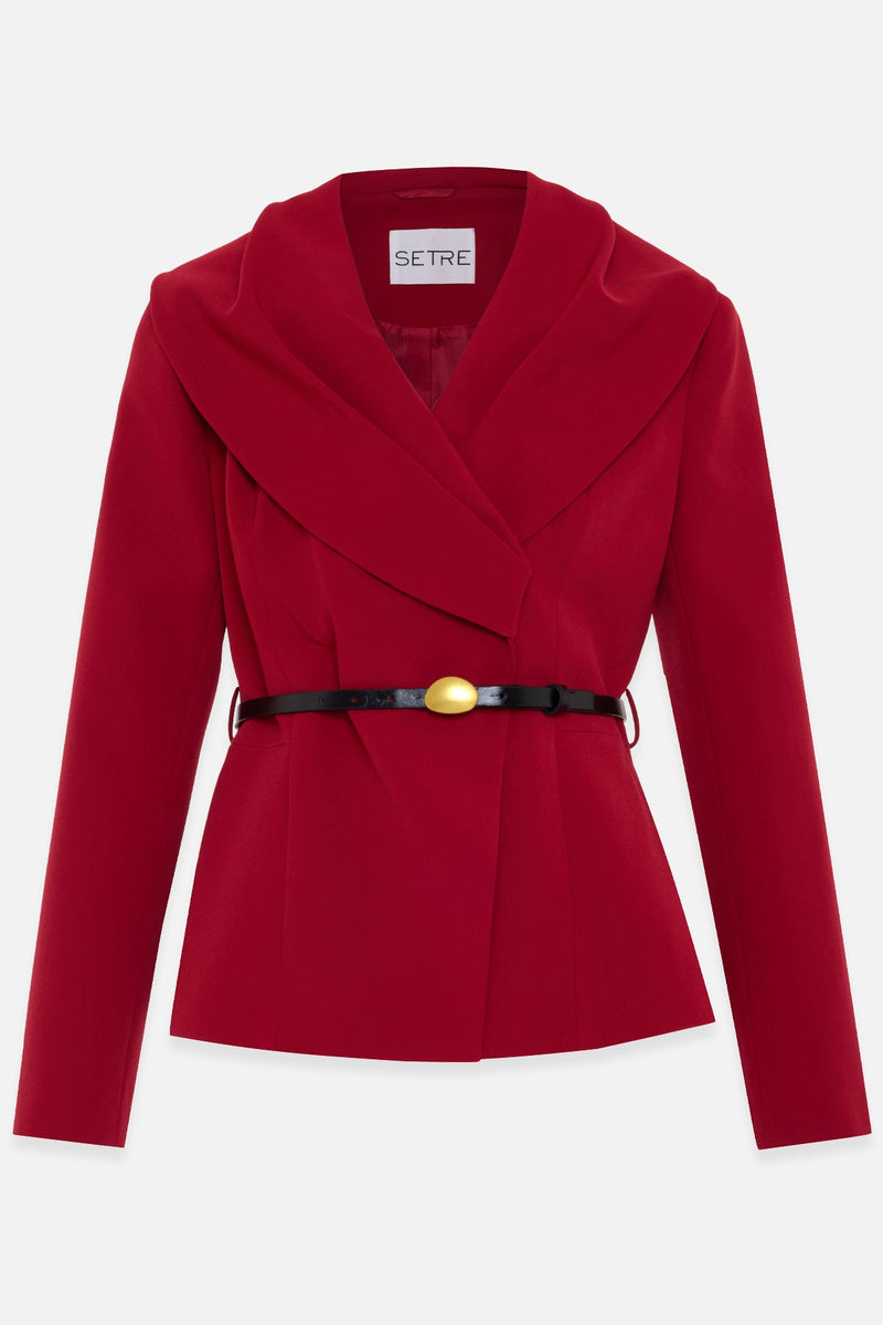Setre Belt Detailed Blazer With Trousers Red