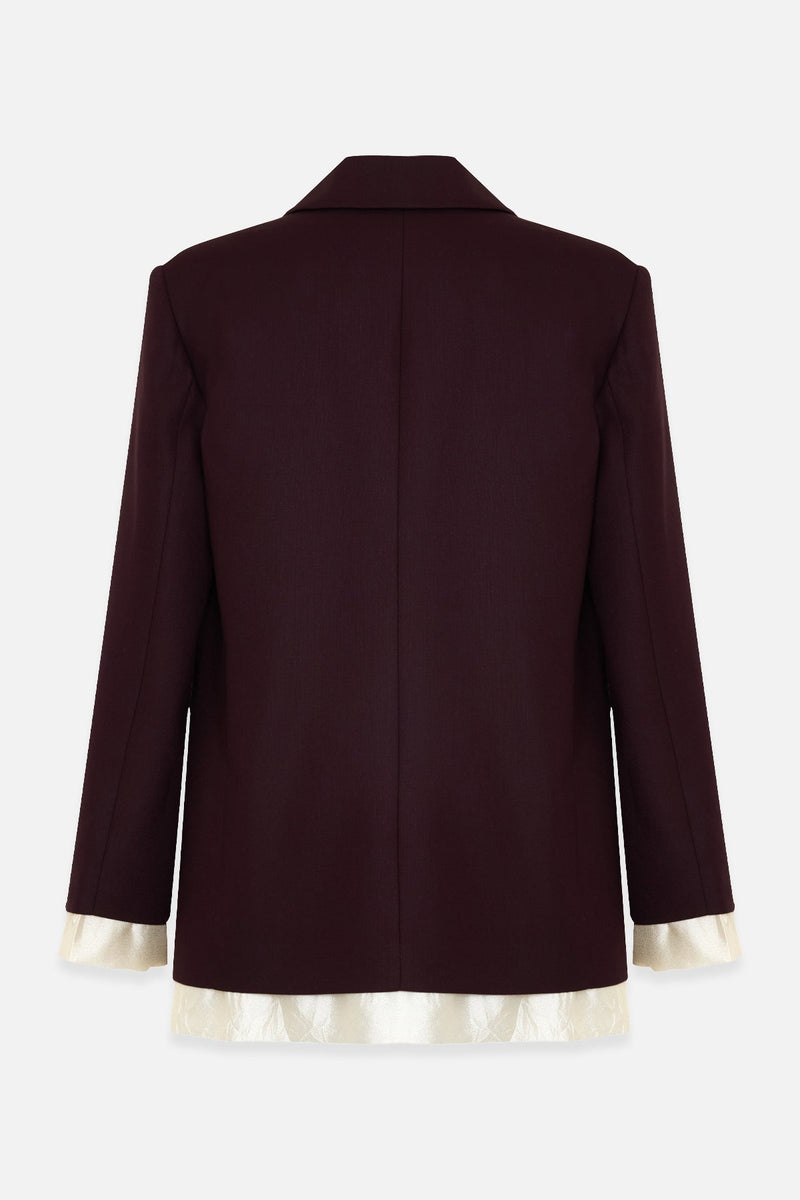 Setre Jacket With Pocket And Single Button Detail Burgundy