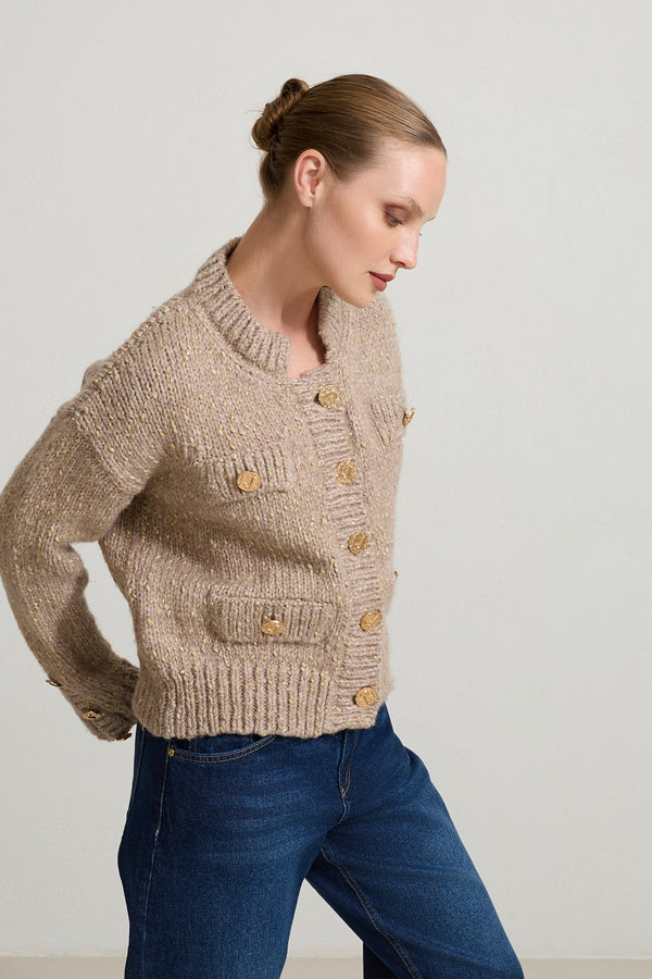 Setre Pocket Detailed Long Sleeve Knitwear Mink