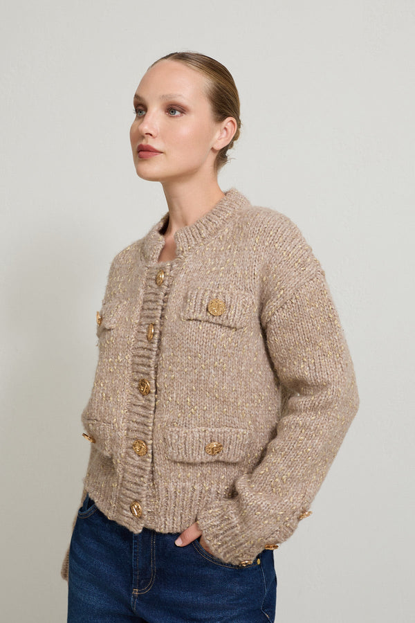 Setre Pocket Detailed Long Sleeve Knitwear Mink