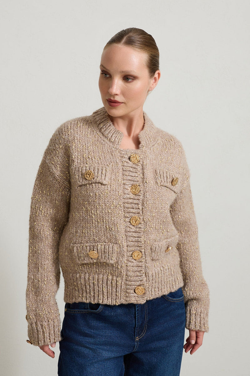 Setre Pocket Detailed Long Sleeve Knitwear Mink