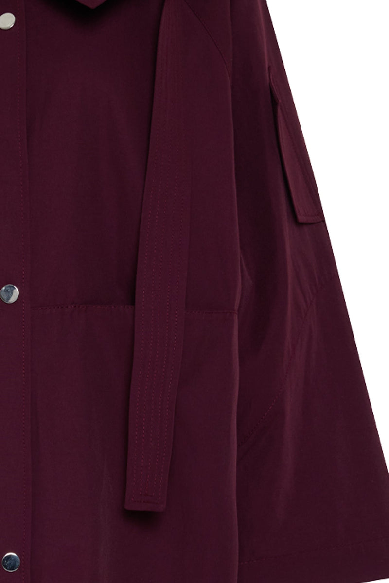 Setre Relaxed Cut Trench Coat With Collar Detail Burgundy