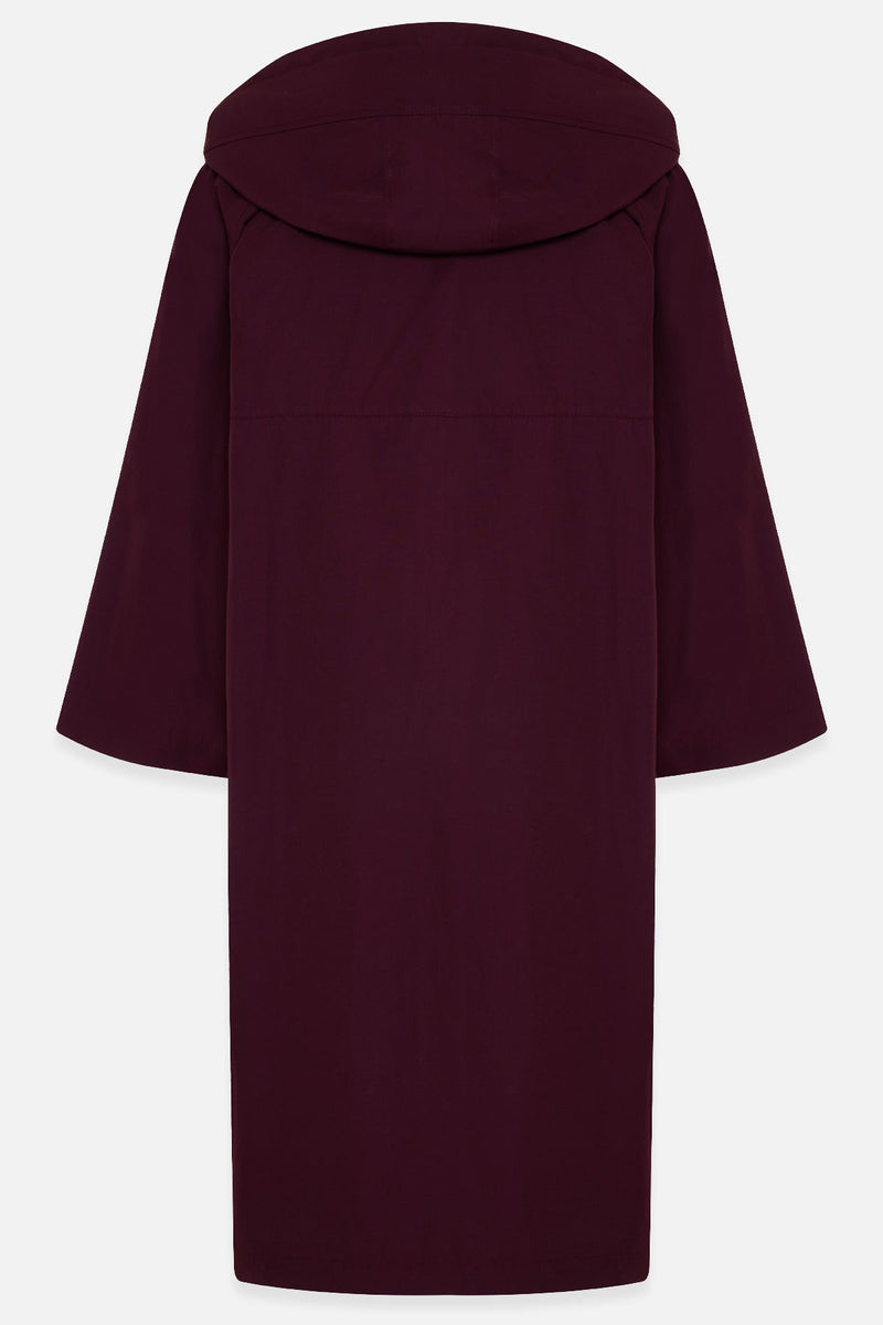 Setre Relaxed Cut Trench Coat With Collar Detail Burgundy