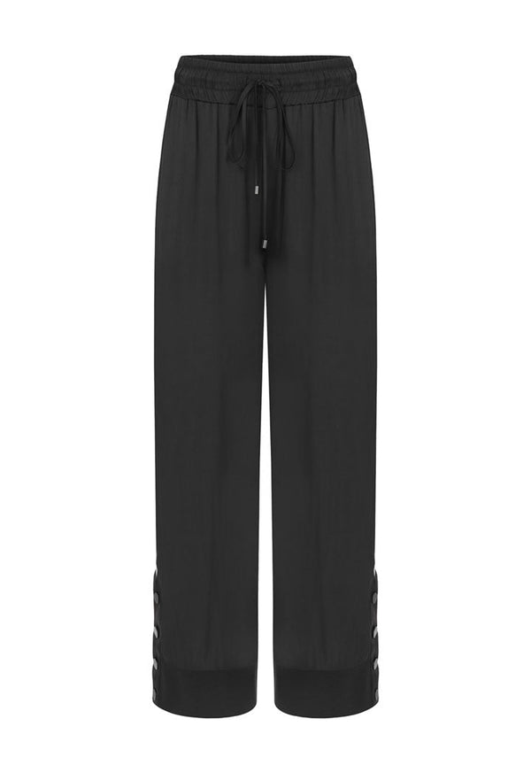 Nu Drawstring Waist Palazzo Trouser Black