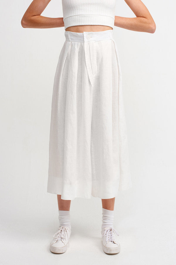 Nu High Waist Culotte Trouser Off White