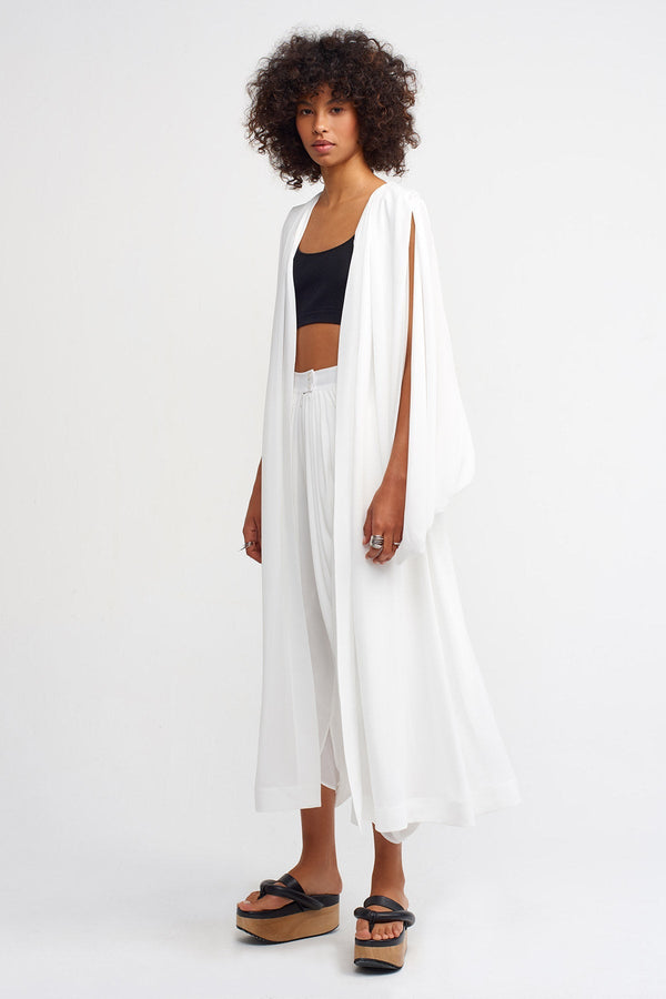 NU Detailed Sleeve Outerwear Off White