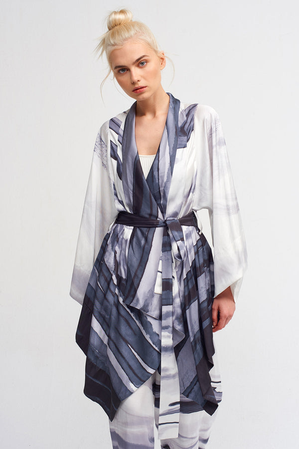 NU Printed Belted Outerwear Multicolor