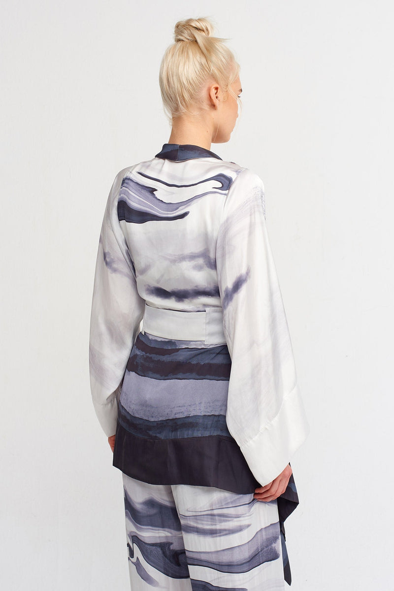 NU Printed Belted Outerwear Multicolor