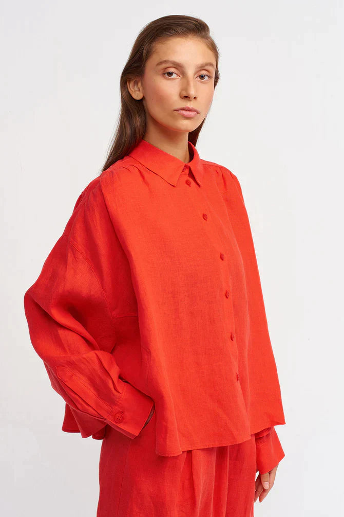 Nu Solid Long Sleeve Shirt Red