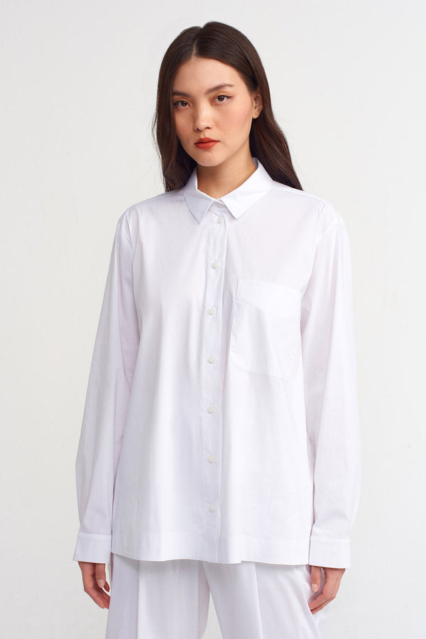 Nu Solid Long Sleeve Shirt Off White