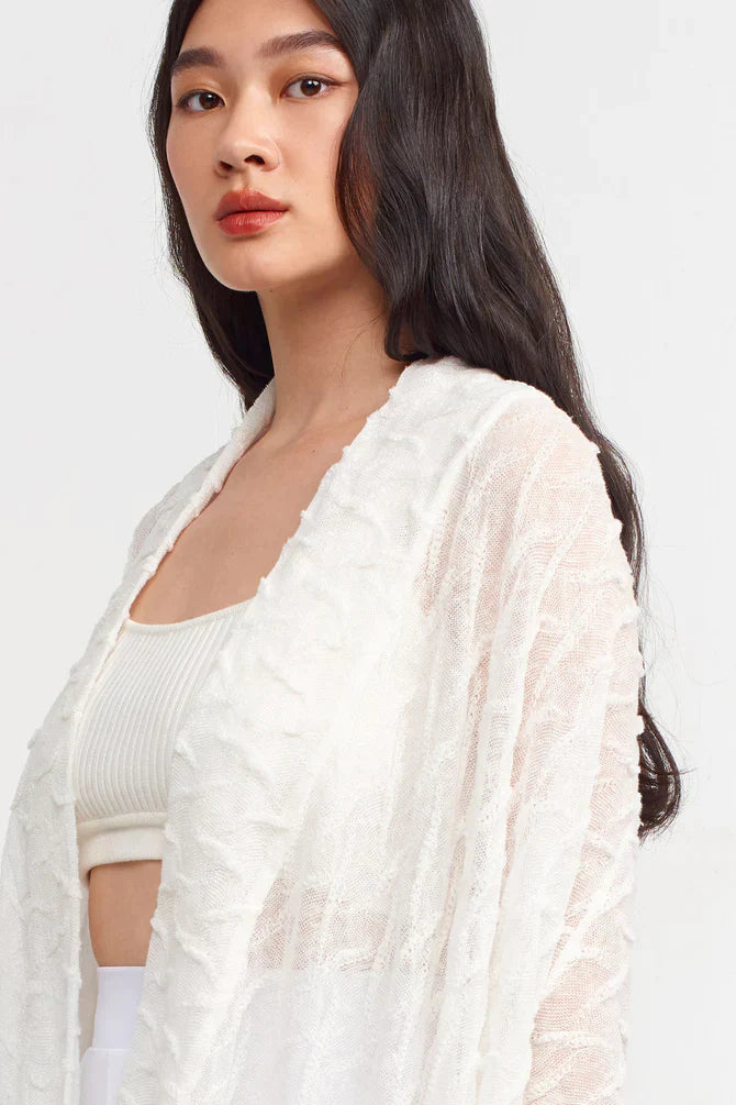 Nu Draped Collar Asymmetrical Blouse Off White