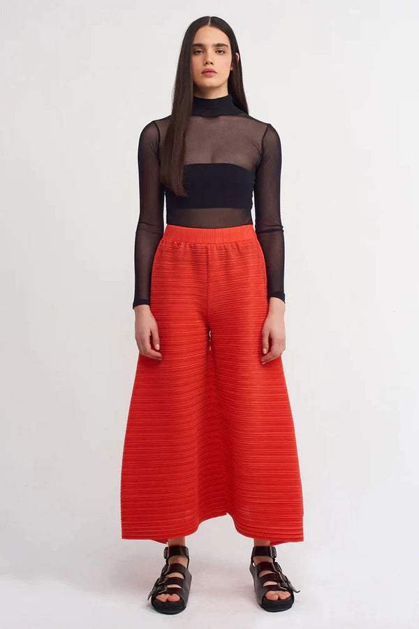 Nu High Waist Loose Fit Trousers Red