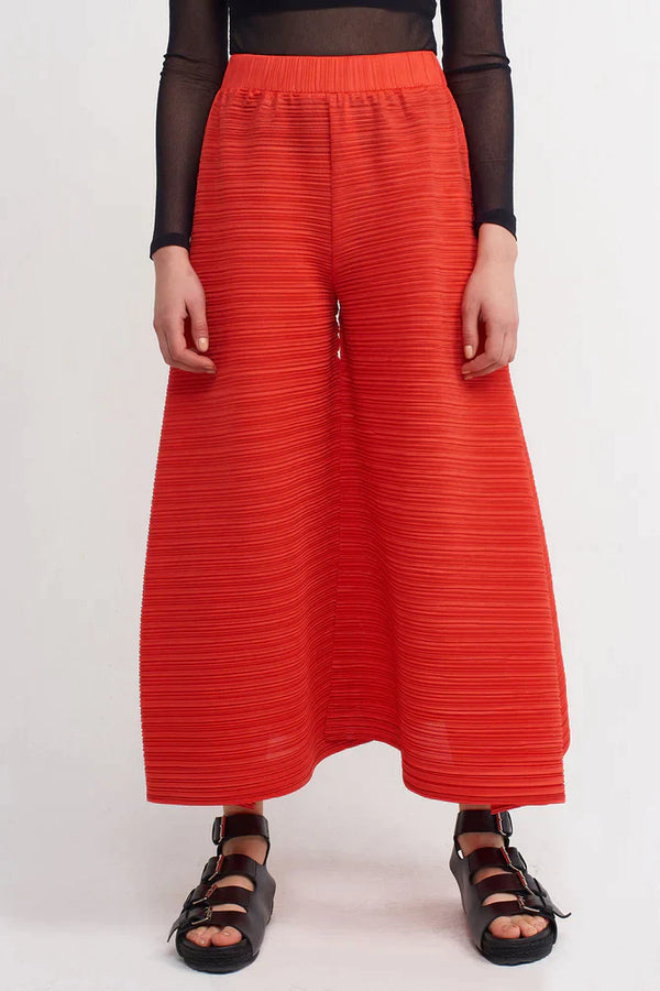 Nu High Waist Loose Fit Trousers Red