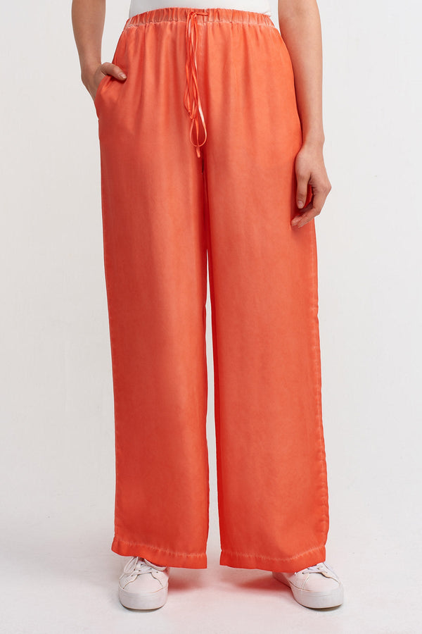 Nu Printed Wide Leg Trousers Orange