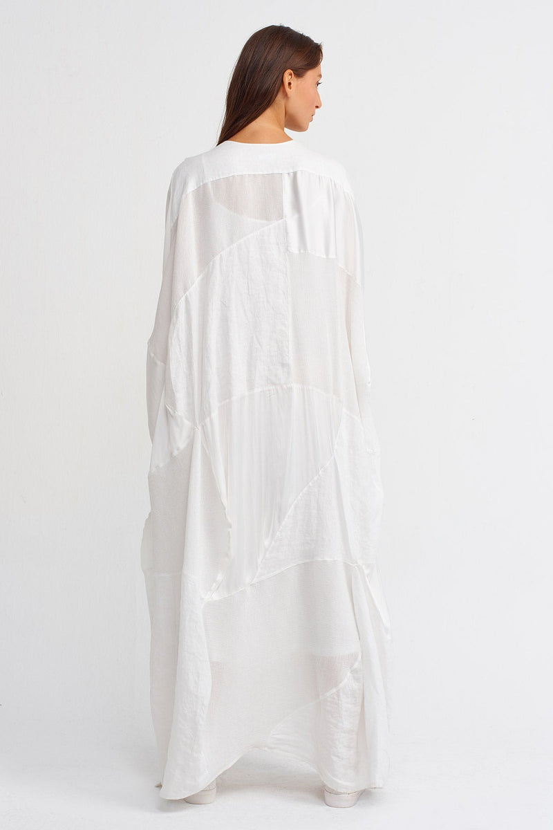 Nu V-Neck Maxi Kaftan Dress Off White