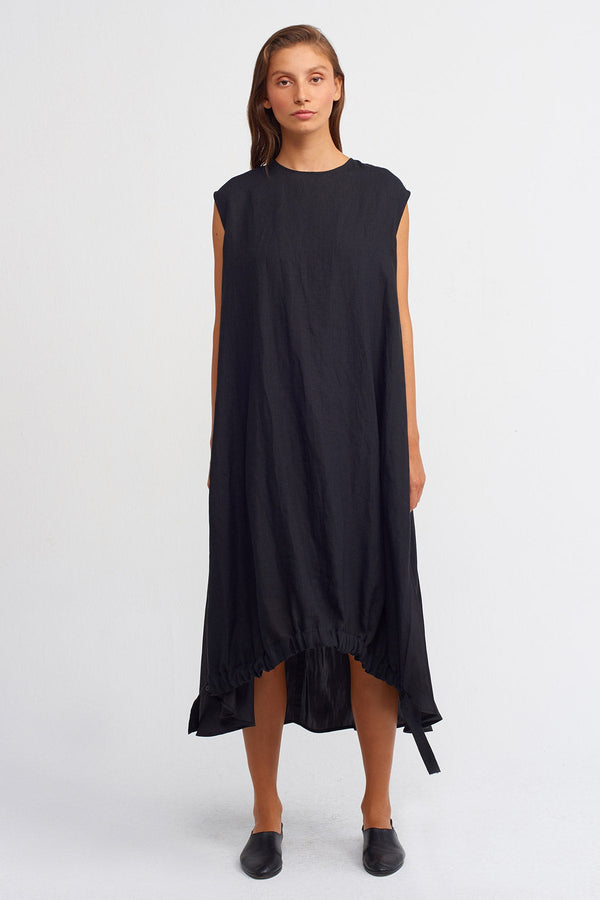 Nu Solid Sleeveless Midi Dress Black