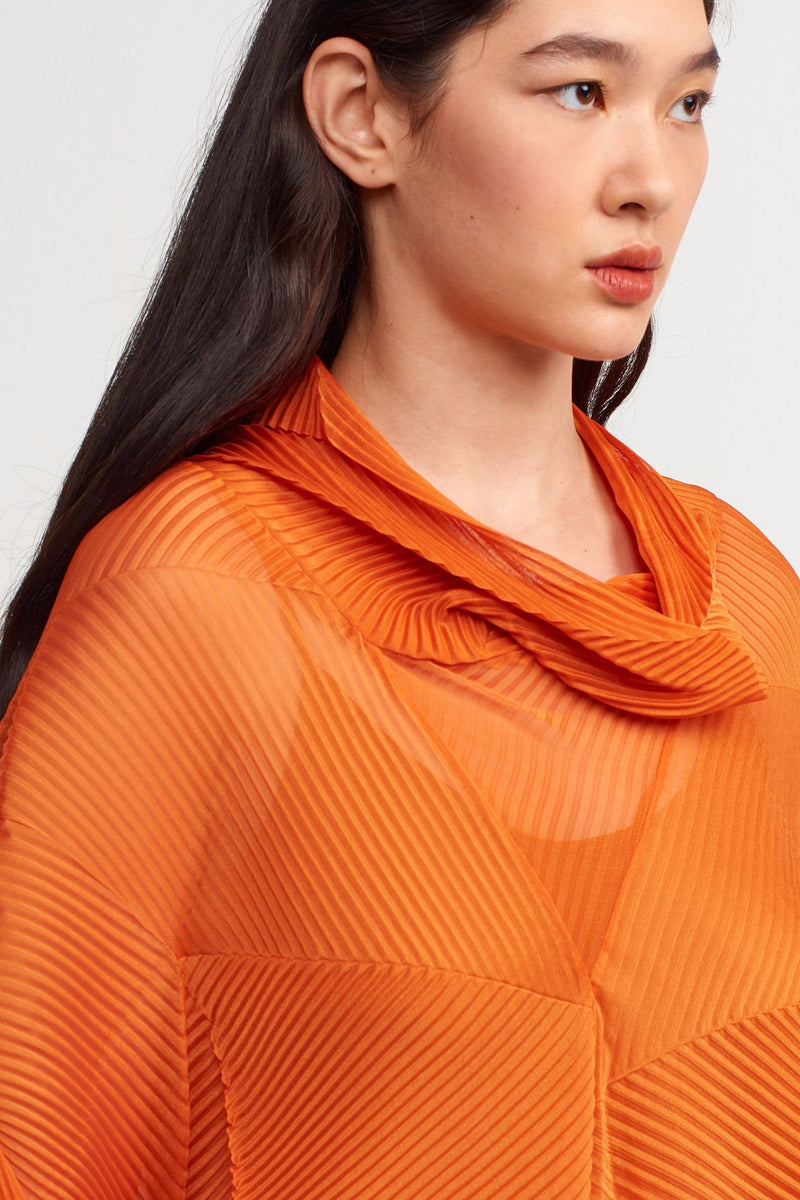 Nu Pleated Patch Detail Dress Amber