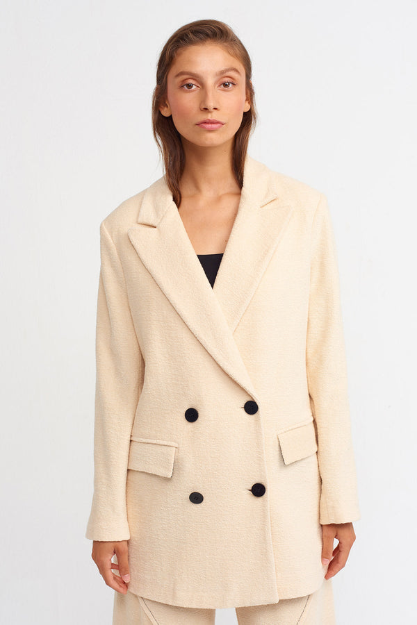 Nu Textured Solid Jacket Blazer Natural