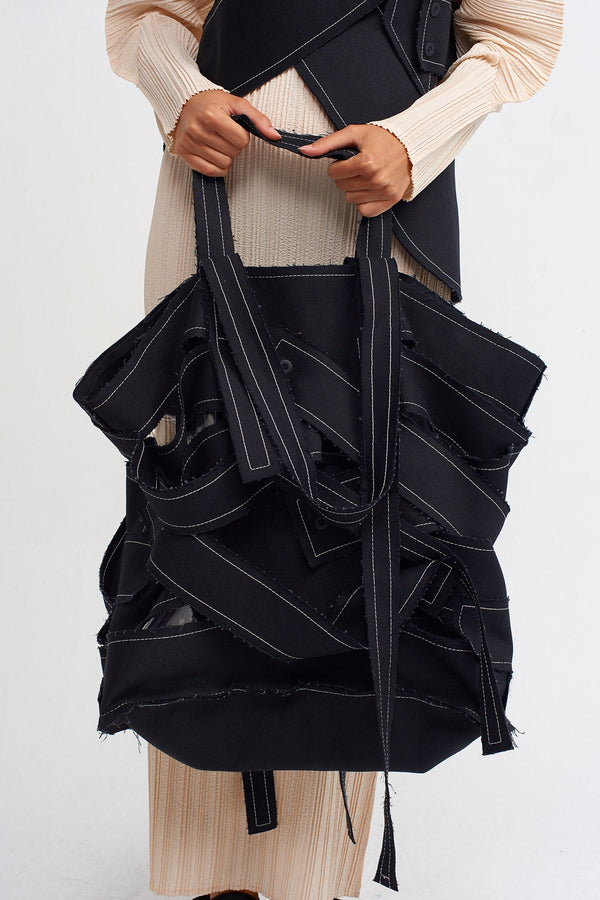 Nu Tote Bag With Contrast Stitched Detail Black