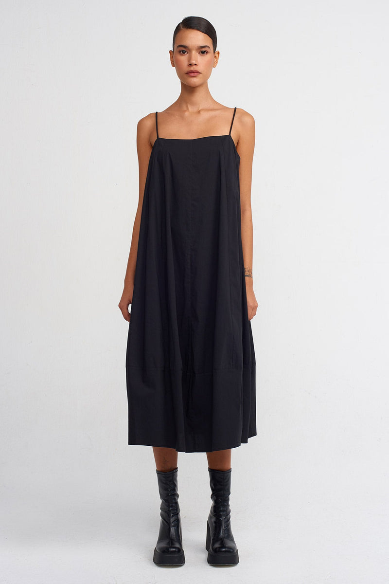 Nu Strappy Poplin Dress Black