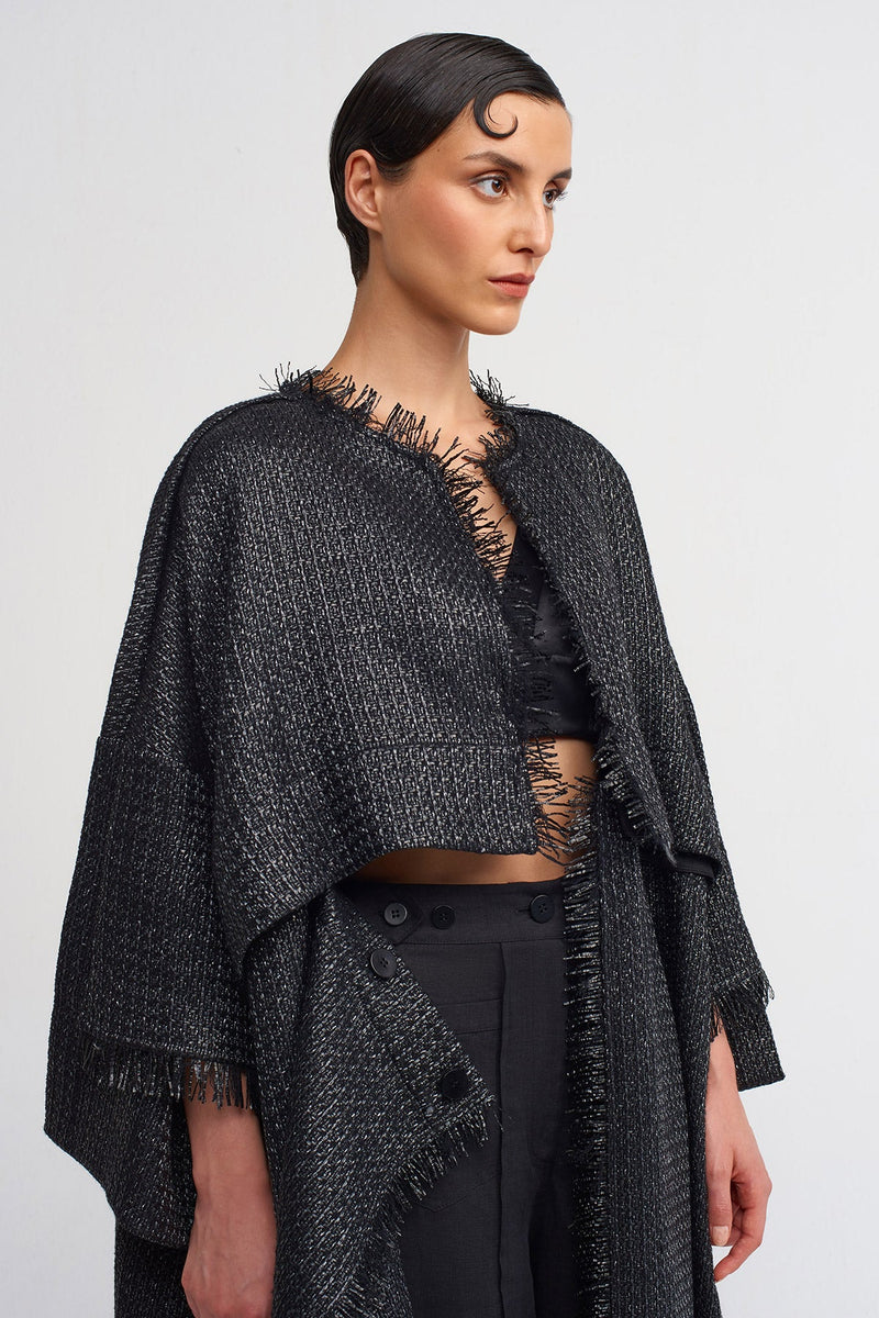 Nu Long Kaftan Jacket Black