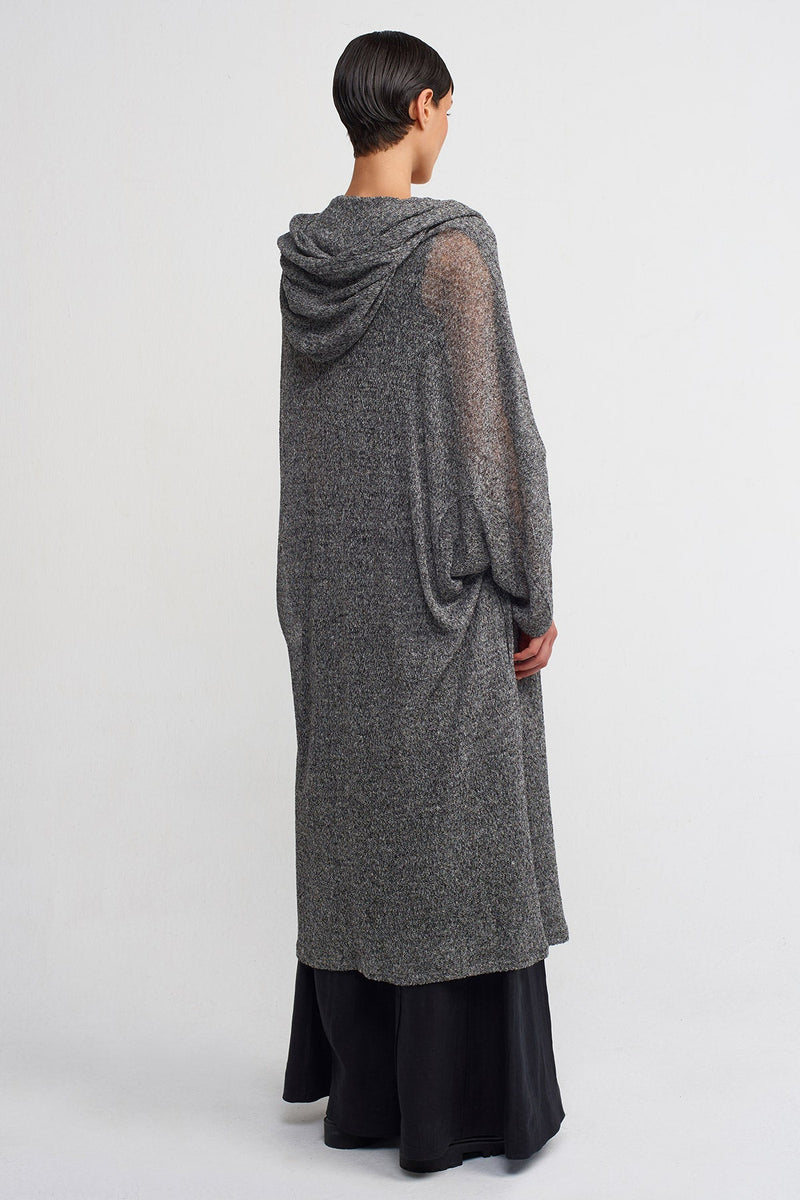 Nu Hooded Knit Cardigan Grey