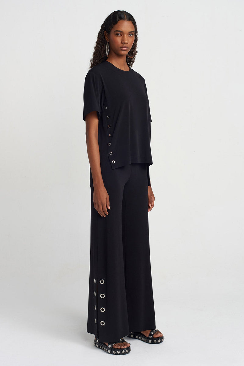 Nu Eyelet Jersey T-Shirt Black