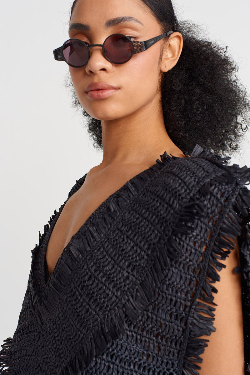Nu Oversize Knit Top Black