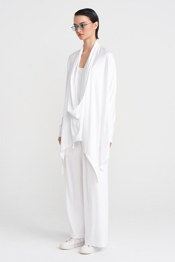 Nu Scarf Collar Blouse Off White