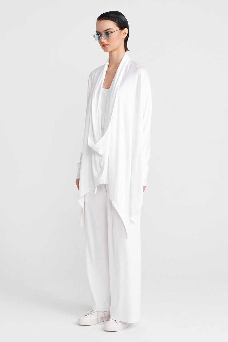 Nu Scarf Collar Blouse Off White