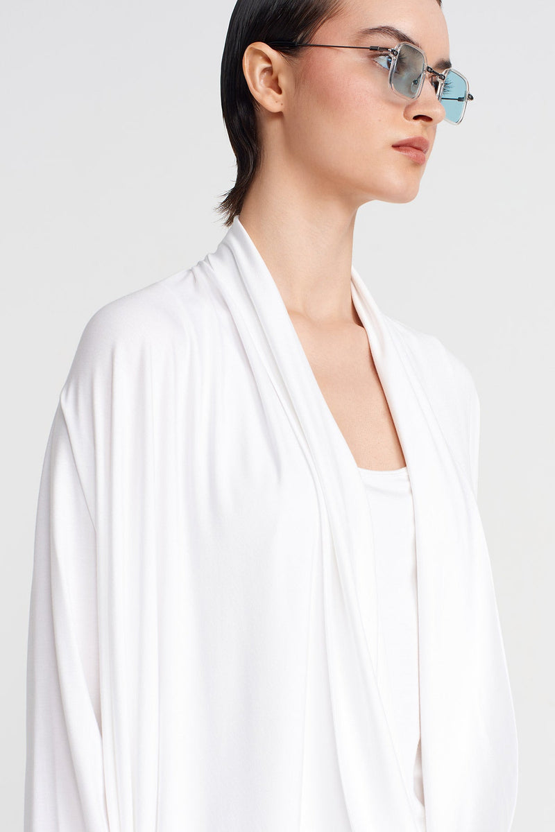 Nu Scarf Collar Blouse Off White