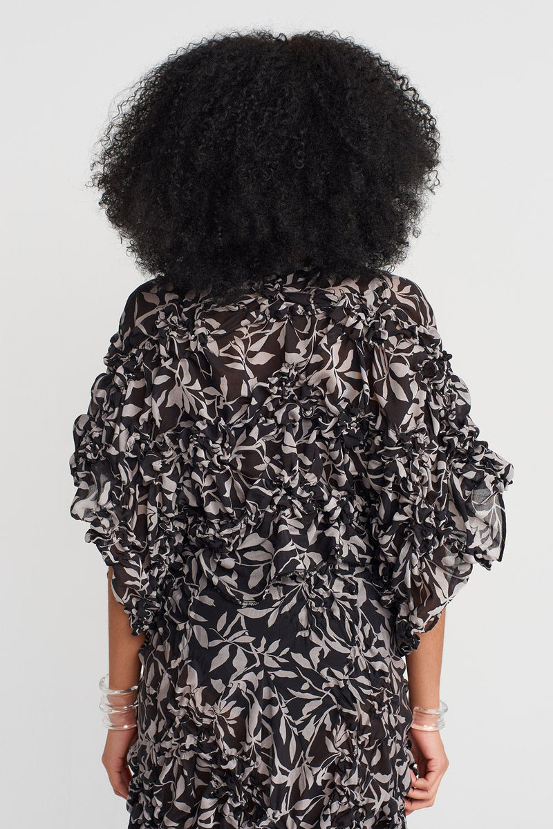 Nu Floral Voile Blouse Black
