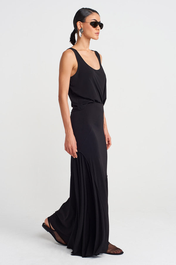 Nu Long Jersey Skirt Black