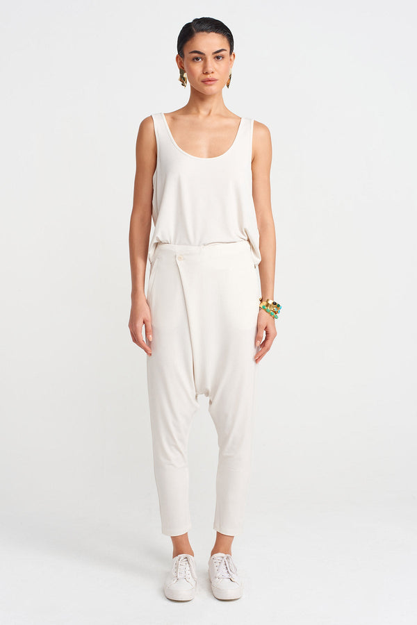 Nu Double Breasted Jersey Shalwar Ecru
