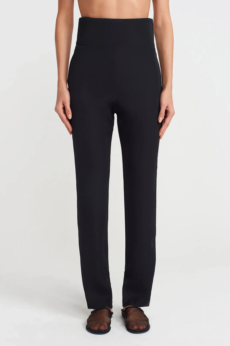 Nu High Waist Skinny Trousers Black