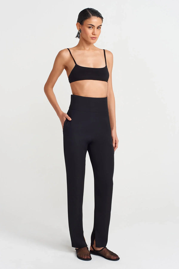 Nu High Waist Skinny Trousers Black